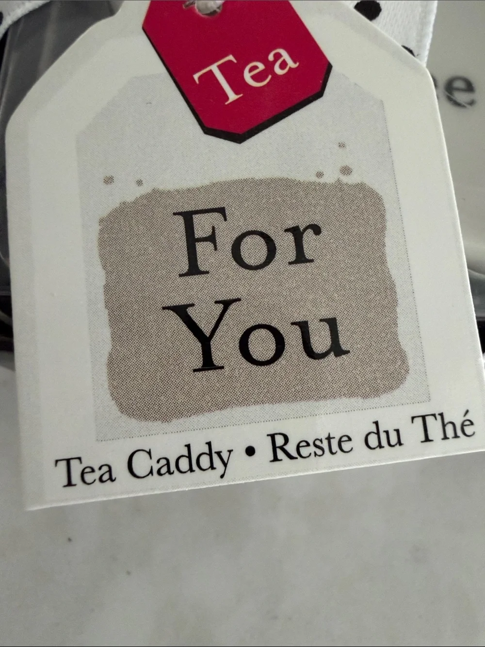 NWT Swee·tea White Teapot-Shaped Teabag Caddy